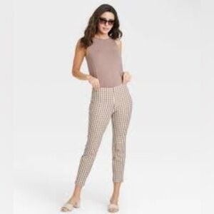 A New Day Gingham Check High-Rise Skinny Ankle Pants NWOT
